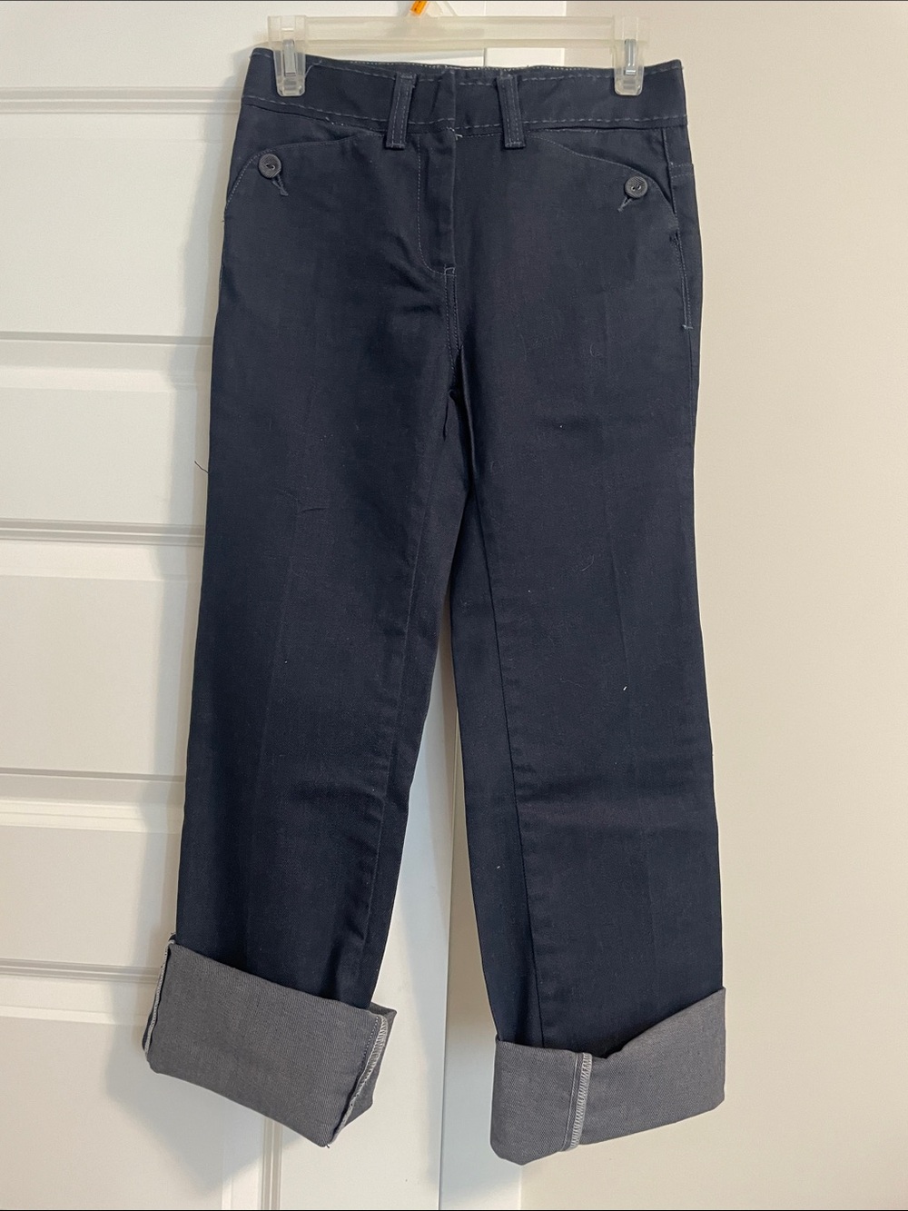 Women's Dark Navy Cuffed Straight-Leg Jeans